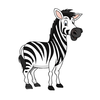 Zebra Hand Drawn Cartoon Style Illustration AI Generated png