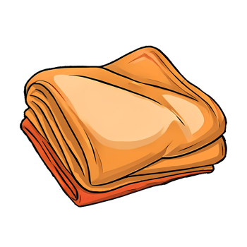 Folded Quilt Hand Drawn Cartoon Style Illustration AI Generated png
