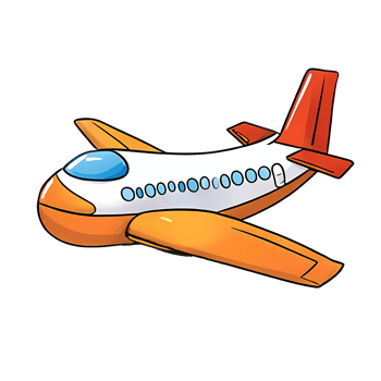 Airplane Hand Drawn Cartoon Style Illustration AI Generated png
