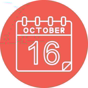 16 October Vector Icon