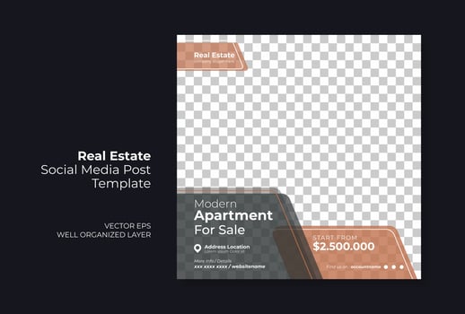 Real estate or property trendy editable template. house for sale social media post template vector
