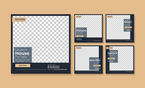 Real estate or property trendy editable template. house for sale social media post template vector