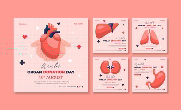 World organ donation day social media post. Social media template. Trendy editable social media template vector
