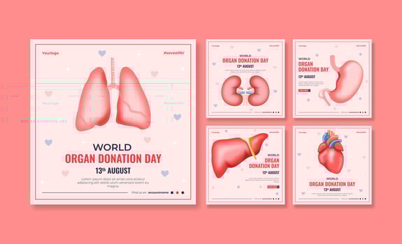 World organ donation day social media post. Social media template. Trendy editable social media template vector