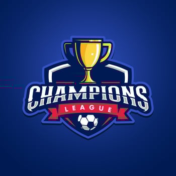 Champions league with trophy for soccer vector