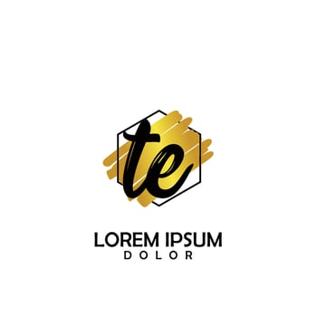 TE Initial Brush In Circle Frame Template Design vector