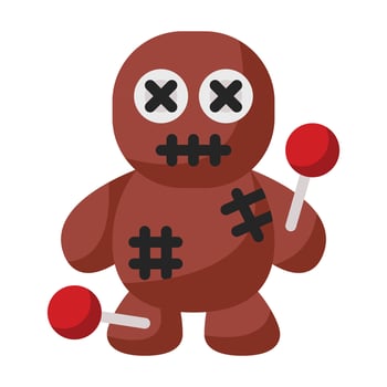 Voodoo doll flat icon vector