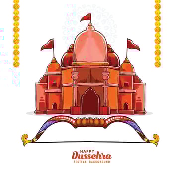 Happy dussehra festival wishes card design vector