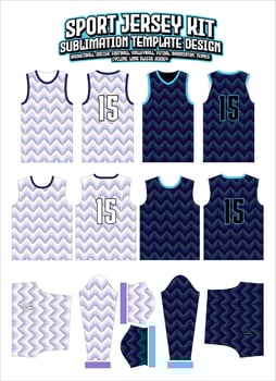 Abstract Colorful Waves Pattern Jersey Design Sportswear Layout Template vector