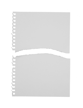white torn sheet of paper on transparent background png file