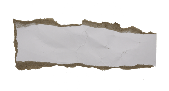 a sheet of paper torn to pieces on transparent background png file