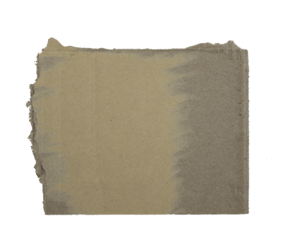A sheet of corrugated paper is torn into pieces on transparent background png file