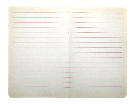 White paper with lines on transparent background png file.
