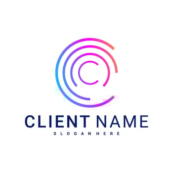 Modern and Minimal letter C logo. Simple initial C monogram logo design vector template.