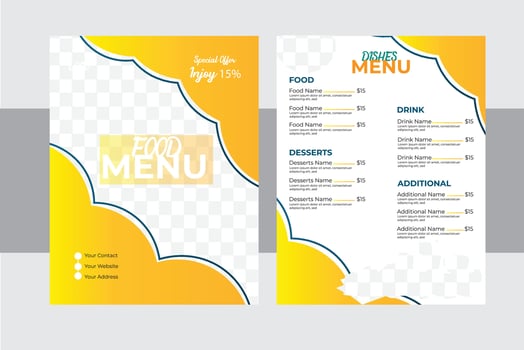 Modern Restaurant Menu Card Design  Template vector