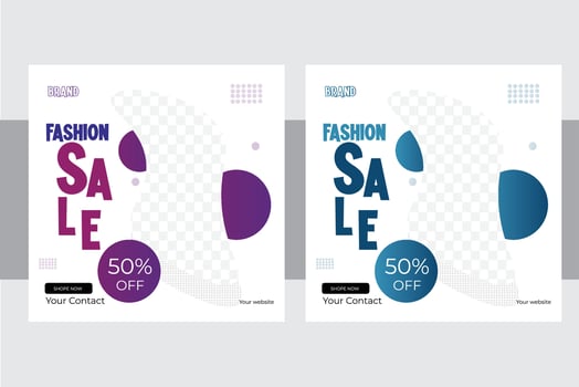 Fashion Sale Social Media Post  design template. vector