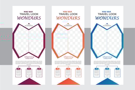 Rollup Banner design template. vector