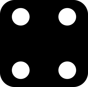 Black square face cube game dice icon png