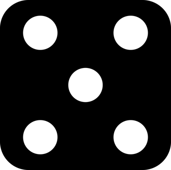Black square face cube game dice icon png