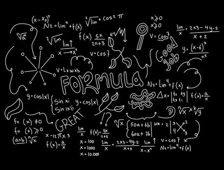 realistic math chalkboard background illustration vector