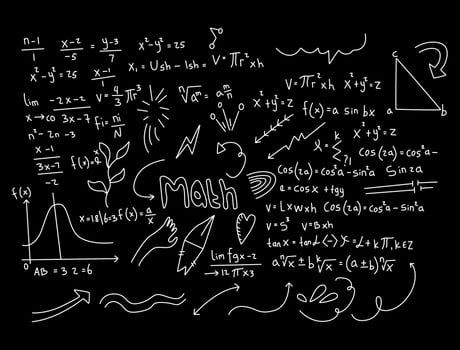 realistic math chalkboard background illustration vector