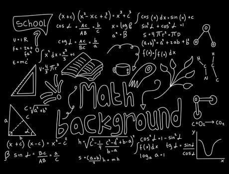 realistic math chalkboard background illustration vector