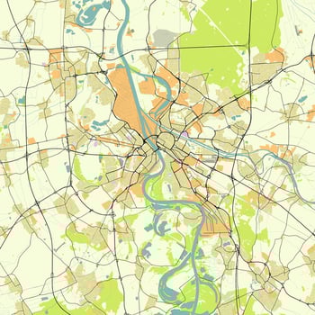 Vector city map of Mannheim, Germany