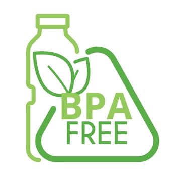 Logo for plastic Bpa free. Bisphenol A free product labeling.Non-toxic plastic. Vector illustration