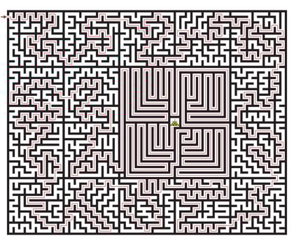 Complex maze rectangular shape ,labyrinth puzzle game vector illustration.