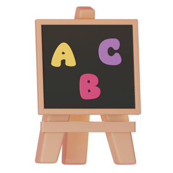 3d ABC Wooden and green Chalkboard png