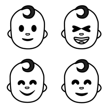 baby face icons set vector illustration