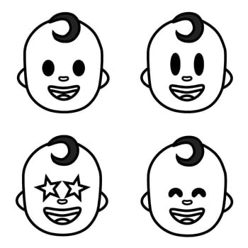 baby face icons set vector illustration