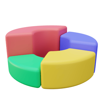 3D Laid Donut Chart png