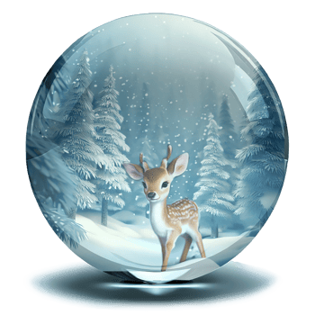 Sparkling crystal snow ball AI generative png