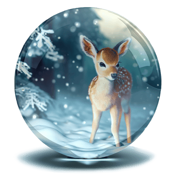 Sparkling crystal snow ball AI generative png