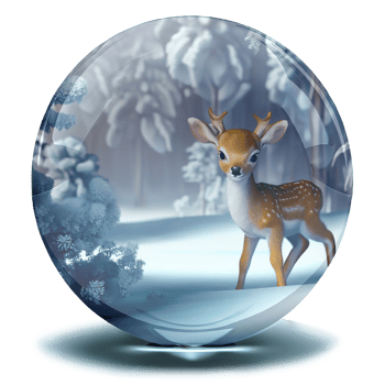 Sparkling crystal snow ball AI generative png