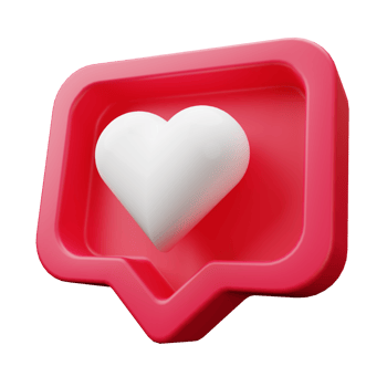 3D Social Media Love Bubble png