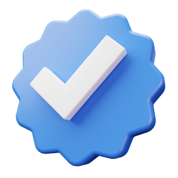3D Social Media Blue Verified png