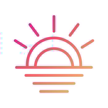 Weather icon gradient pink yellow summer beach symbol illustration. vector
