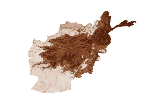 Map of Afghanistan in old style, brown graphics in a retro style Vintage Style. High detailed 3d illustration png