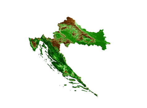 Croatia Topographic Map 3d realistic map Color 3d illustration png