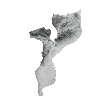 Mozambique Map Flag Shaded relief Color Height map 3d illustration png