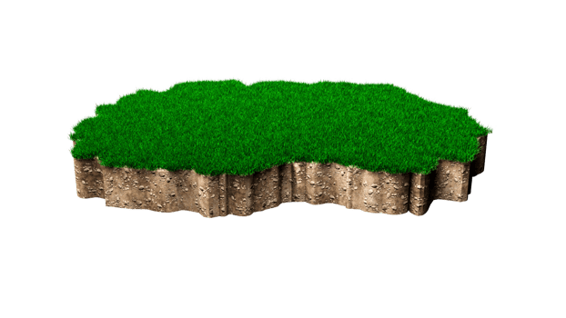 North Macedonia map soil land geology cross section with green grass 3d illustration png