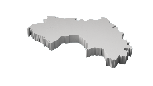 Guinea 3D map Geography Cartography and topology  3D illustration png