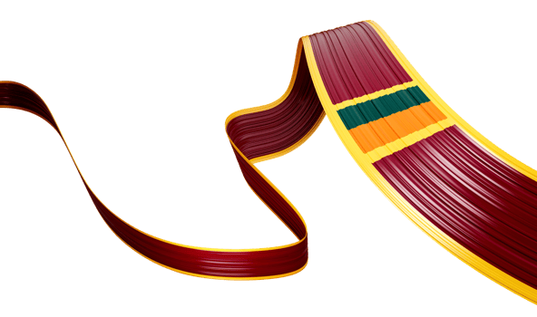 Waving ribbon or banner with flag of Sri Lanka. independence day 3d illustration png