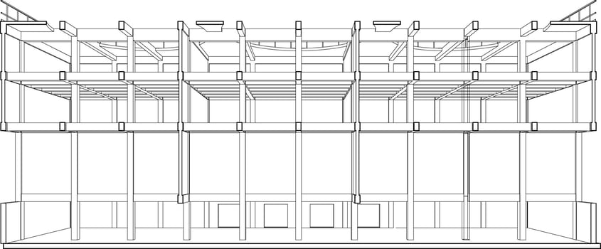 3D illustration of industrial building vector