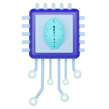 3d artificial intelligence chip icon png
