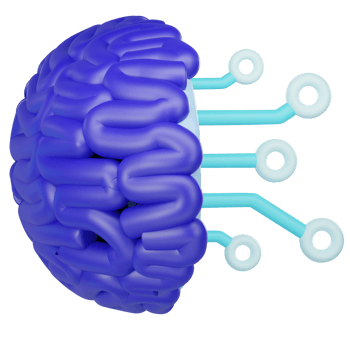 3d artificial intelligence brain icon png