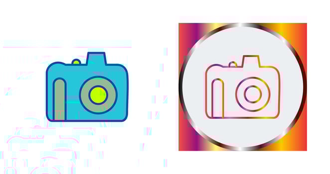 Unique DSLR Camera Vector Icon