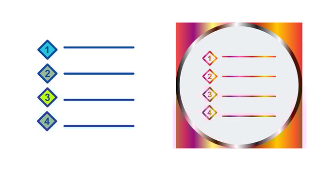 Unique Numbered list Vector Icon